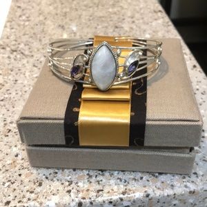 Novica Rainbow Moonstone & Amethyst Cuff Bracelet